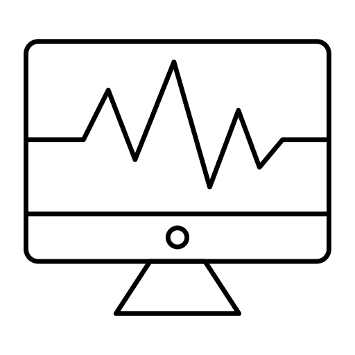 Monitor screen business and finance line graphic computer icon