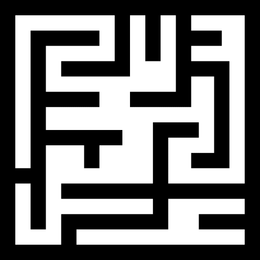 Maze complex solution way icon Maze complex solution way icon