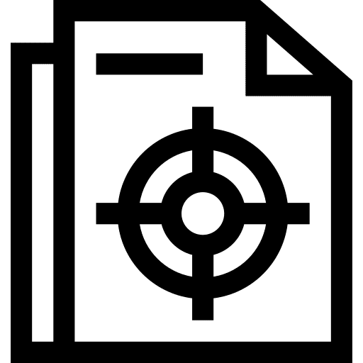 Objective archive document target icon Objective archive document target icon