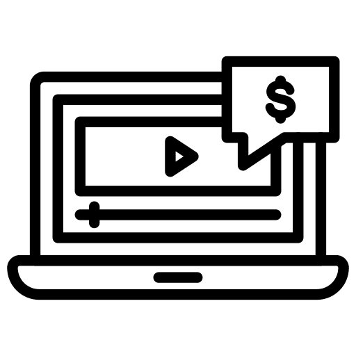 Paid content video content social media play button icon Paid content video content social media play button icon