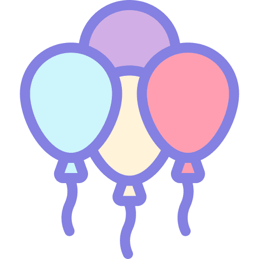 Balloons birthday new year party icon