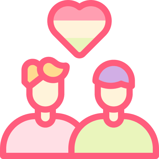 Gay couple love and romance family icon