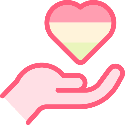 Hand love pride heart icon