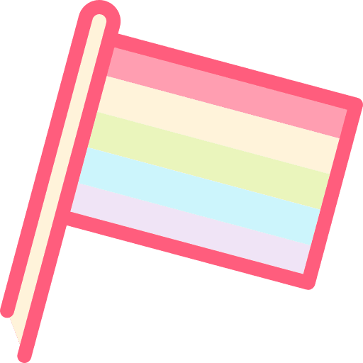 Rainbow flag homosexuality flags heart icon