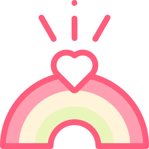 Rainbow heart romantic rainbow icon