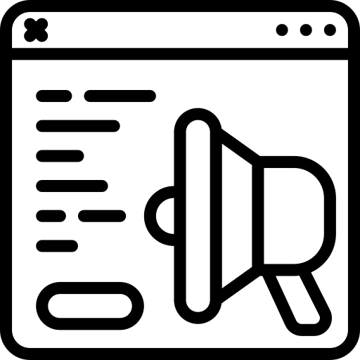 Browser website advertising page icon