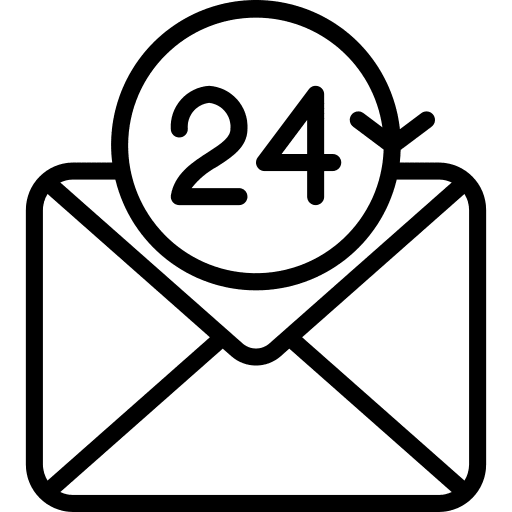 Email send 24 hours communications icon