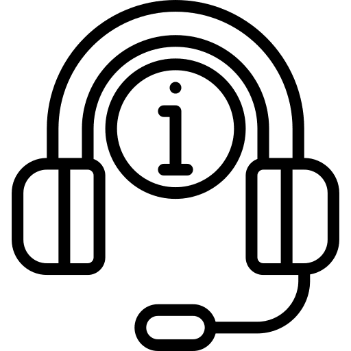 Headphones center service communications icon
