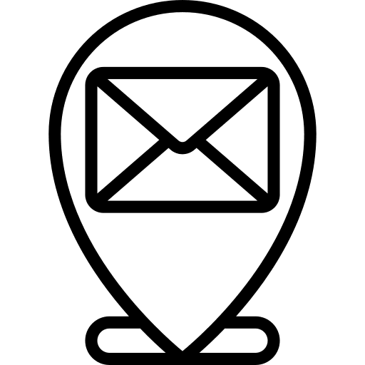 Location address pin mail icon