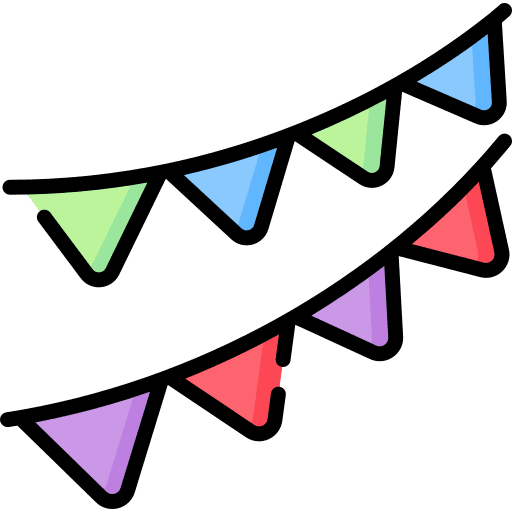 Garland fun birthday birthday and party icon