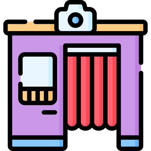 Photo booth entertainment architecture and city photo icon