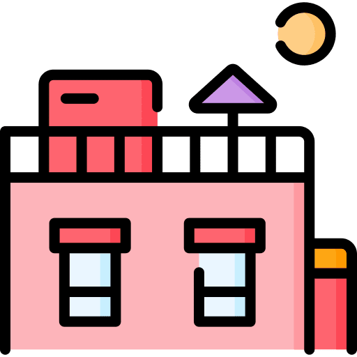 Rooftop terrace building city icon