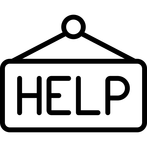 Sign assistance aid sign icon
