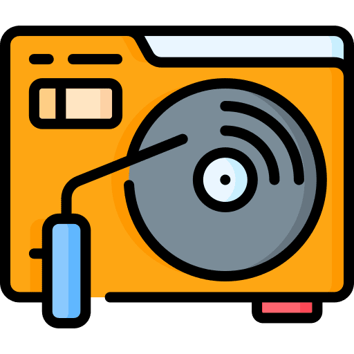 Turntable retro electronics music player icon Turntable retro electronics music player icon