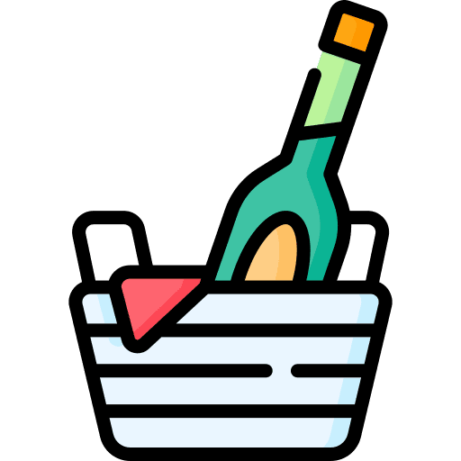 Champagne ice bucket white wine food and restaurant icon Champagne ice bucket white wine food and restaurant icon
