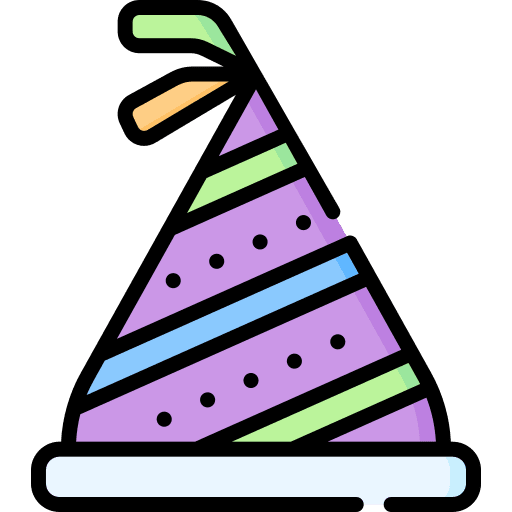 Party hat fun birthday birthday and party icon Party hat fun birthday birthday and party icon