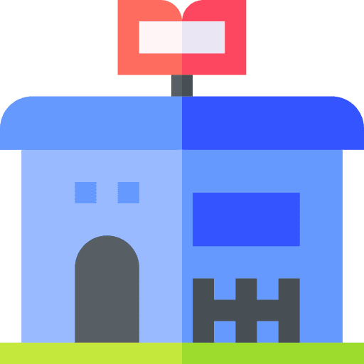 Library town buildings bookstore icon Library town buildings bookstore icon