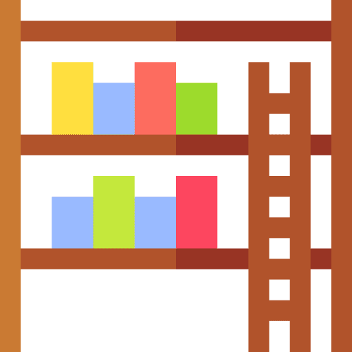 Shelf library books storage icon Shelf library books storage icon
