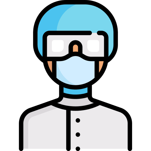 Lab technician face mask scientist science icon Lab technician face mask scientist science icon