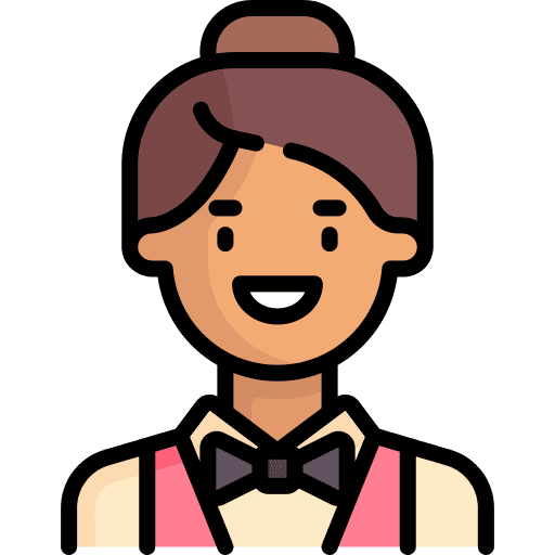 Waitress bow tie female user icon Waitress bow tie female user icon