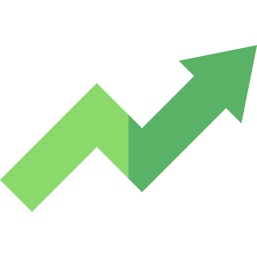 Increase arrow up analytics business and finance icon
