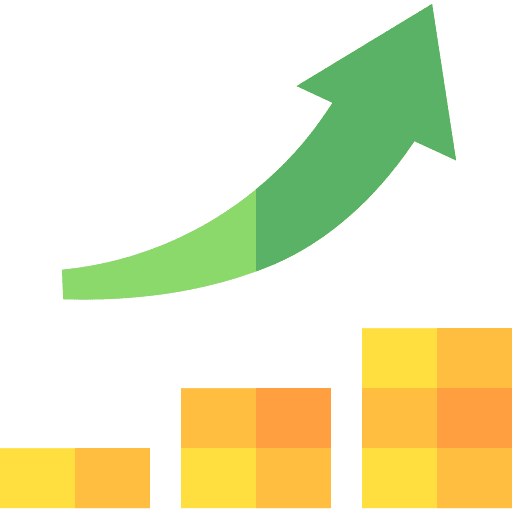 Increase business and finance graph revenue icon