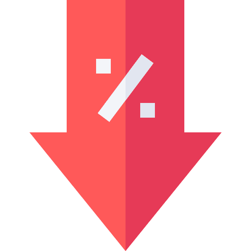 Decrease down arrow discount sale icon Decrease down arrow discount sale icon