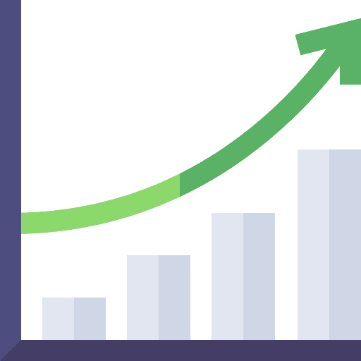 Increase stats bar chart diagram icon Increase stats bar chart diagram icon