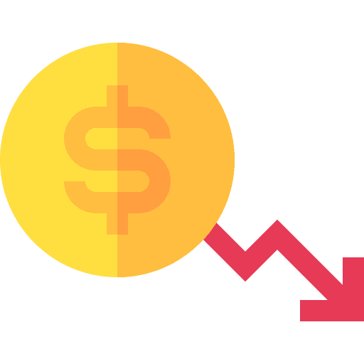 Decrease bankrupt reduction down arrow icon Decrease bankrupt reduction down arrow icon