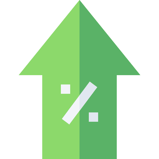 Increase commerce and shopping marketing discount icon Increase commerce and shopping marketing discount icon