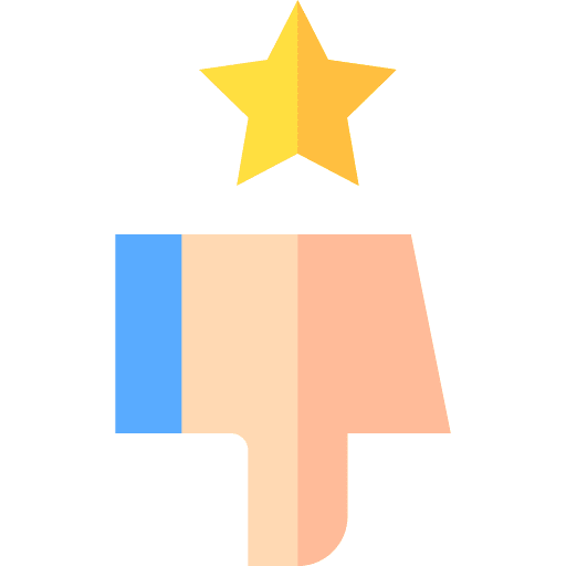 Thumbs down marketing star bad review icon Thumbs down marketing star bad review icon