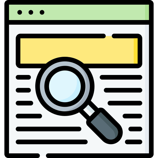 Research document analysis research icon