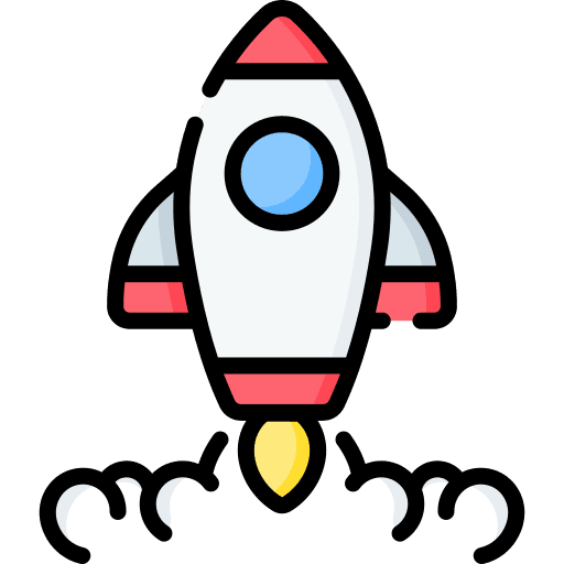 Startup space shuttle rocket launch startup icon