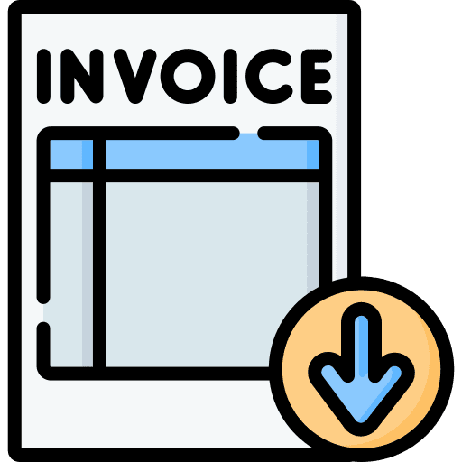 Invoice down arrow commerce files and folders icon Invoice down arrow commerce files and folders icon