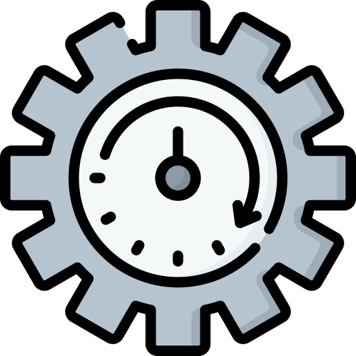 Time management time and date clock gear icon Time management time and date clock gear icon