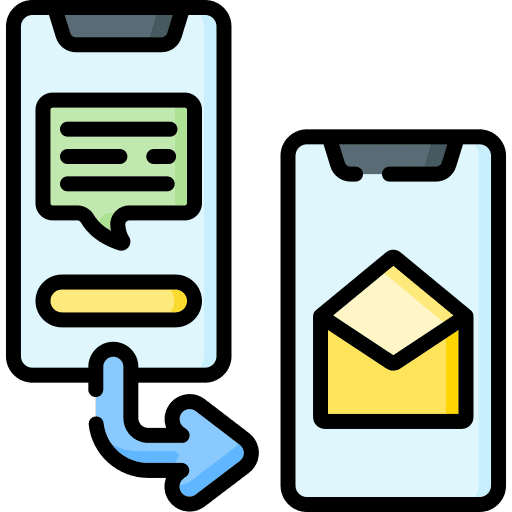 Network chat smartphones arrow icon Network chat smartphones arrow icon