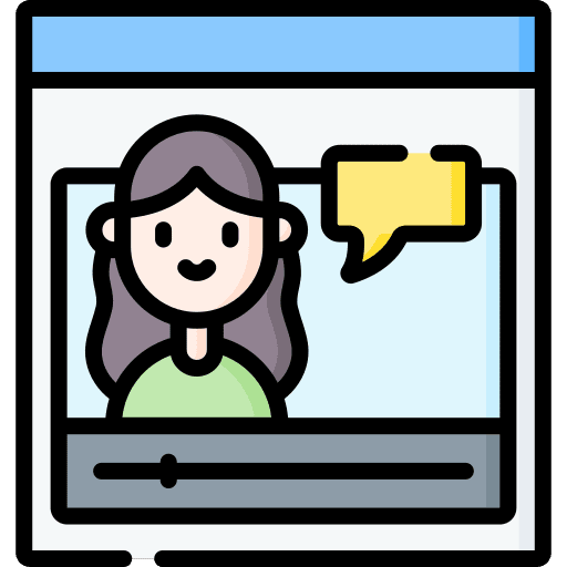 Vlogger woman talking blogger icon Vlogger woman talking blogger icon
