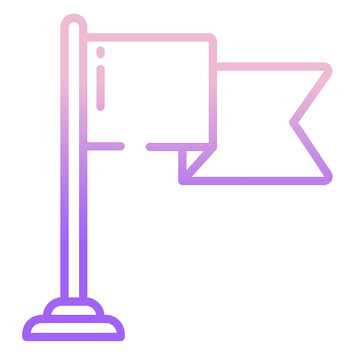 Flag fluttering flag pole icon