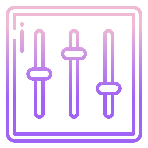 Adjustment levels music and multimedia settings icon