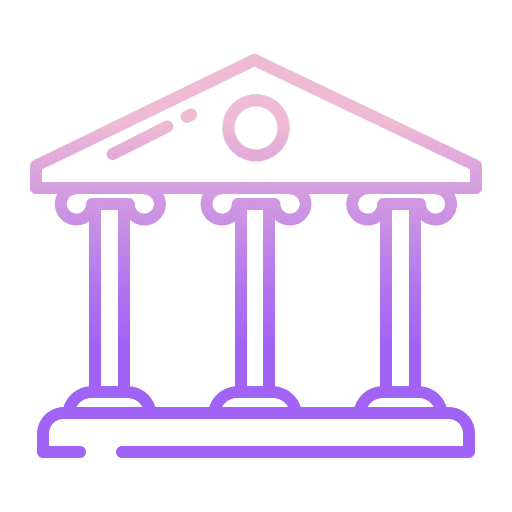 Bank government architecture and city buildings icon