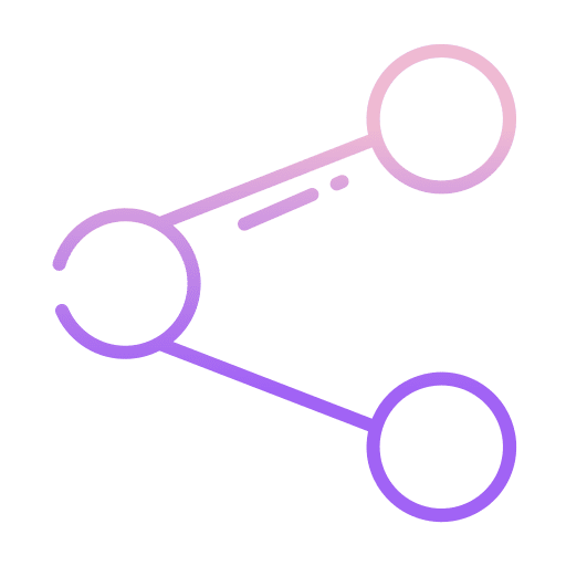 Share connected social network connections icon
