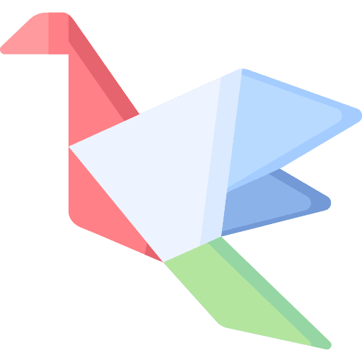 Bird craft paper bird icon