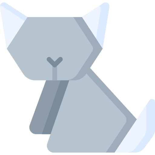 Cat origami cat animal icon