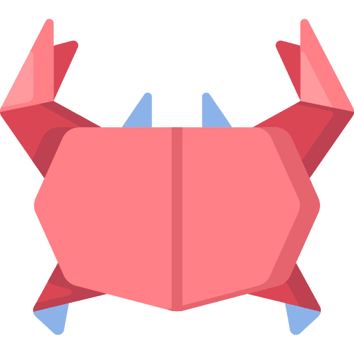 Crab origami art paper icon