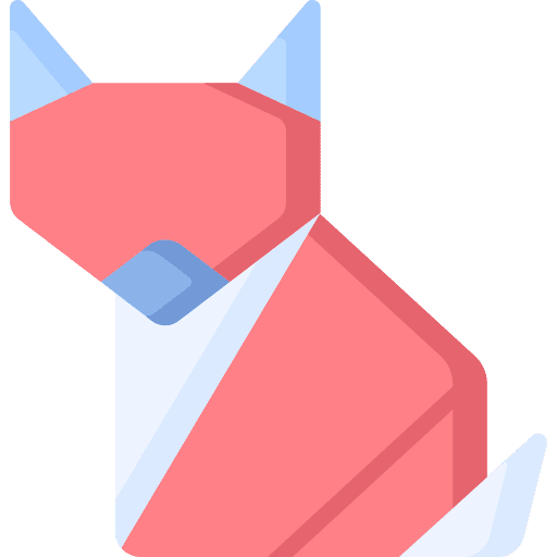 Fox art fold paper icon