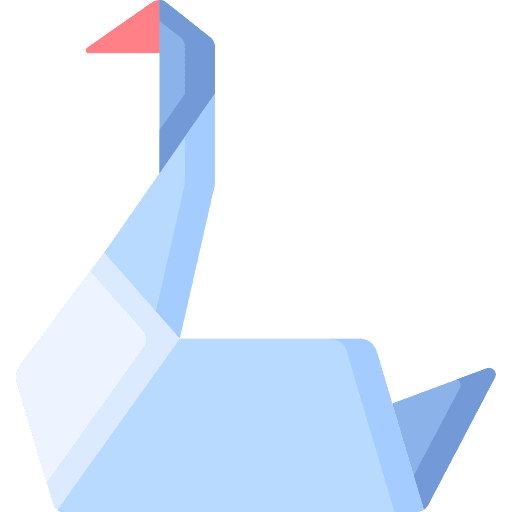 Swan paper art and design craft icon