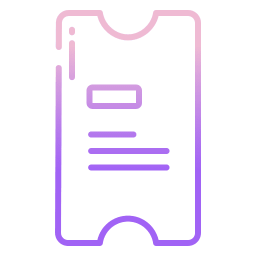 Ticket validating ticket entertainment access icon