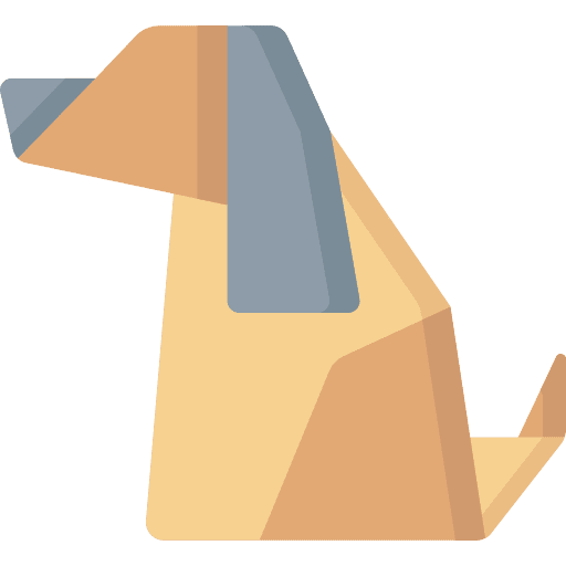 Dog origami dog craft icon