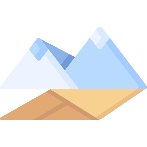 Mountain paper origami art and design icon