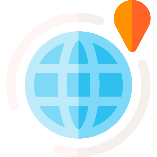 Around the world earth gps navigator maps and location icon
